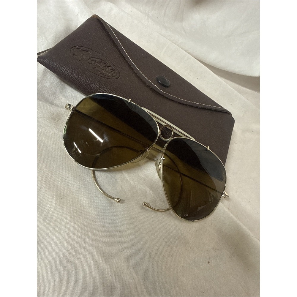 Vintage Tasco Eyeglasses Aviator sunglasses & Case Japan Sportsman Military